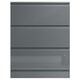 image 1 of FWStyle Stora 3 Drawer Chest of Drawers - Grey Gloss Front