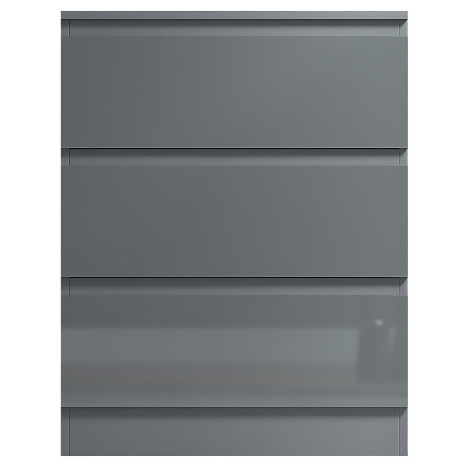 image 1 of FWStyle Stora 3 Drawer Chest of Drawers - Grey Gloss Front