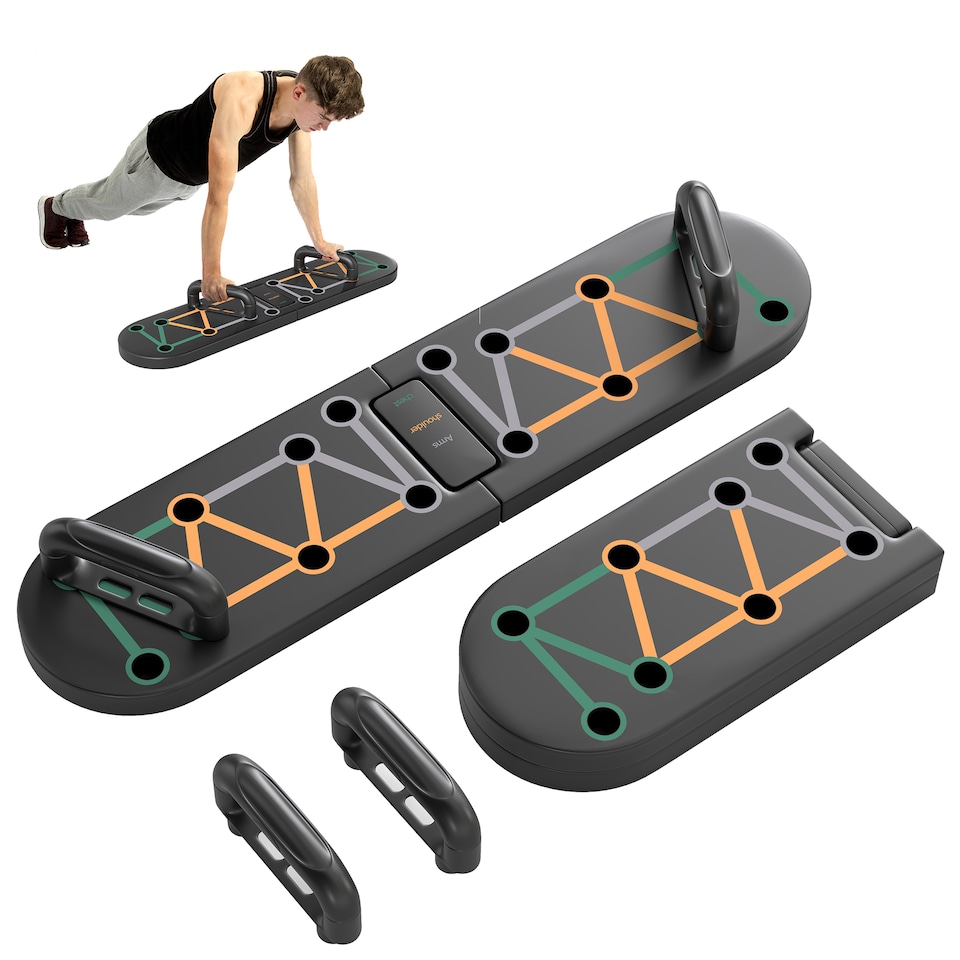 image 1 of SPORTNOW 11-in-1 Foldable Push Up Board, Press Up Handles for Home Gym