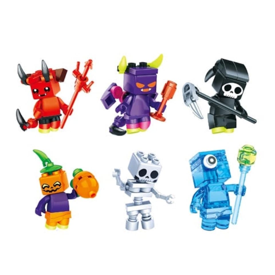 image 1 of Glow in the Dark Devil Halloween Character Block Kit