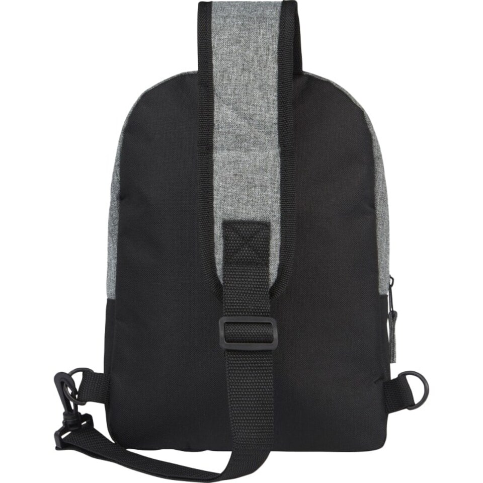 image 1 of Unbranded Reclaim Two Tone Recycled 3.5L Sling Backpack - Solid Black/Heather Grey - One Size | Black