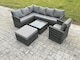 image 1 of Fimous 8 Seater Outdoor Garden Furniture Set Wicker PE Rattan Corner Sofa Set with Square Coffee Table Big Footstool Armchair Dark Grey Mixed