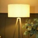 image 2 of ValueLights Barbro Grey Tripod Floor Lamp Cream Boucle Shade