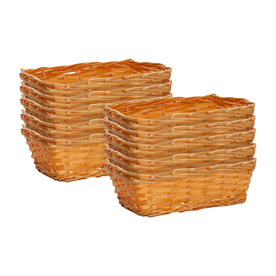 image 1 of Wickerfield Set of 10 Honey Wicker Hamper Trays, Medium Gift Basket Trays