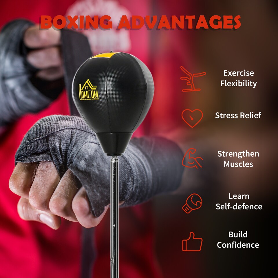 image 1 of HOMCOM Punching Bag with Stand, Boxing Bag Set, Gold Tone