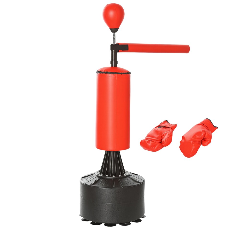 image 1 of HOMCOM Boxing Punch Bag Stand w/ Rotating Flexible Arm Speed Ball Waterable Base Black