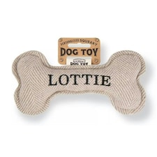 History & Heraldry Pre-Personalised Squeaky Bone Dog Toy - Lottie