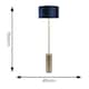 image 3 of ValueLights Lexy Gold Dimmable Floor Lamp with Navy Blue Velvet with Gold Inner Lamp Shade and LED Bulb