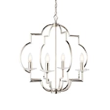 Garland 4 Light Ceiling Pendant Polished Nickel & Clear Crystal Glass, E14