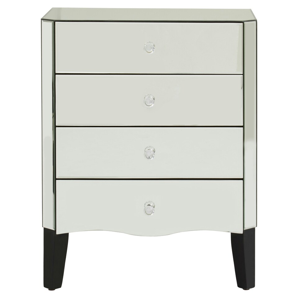 image 1 of Interiors By Premier Sturdy 4 Drawer Chest, Functional Design Sturdy Chest For Hallway, Tall 3 Drawer Chest For Livingroom Silver