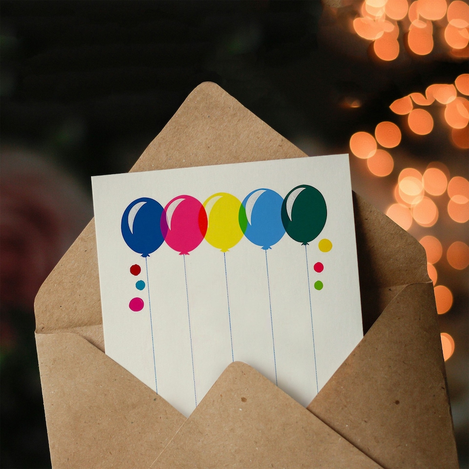 image 1 of Wonderful Auncle Colourful Balloons Rainbow Birthday Card