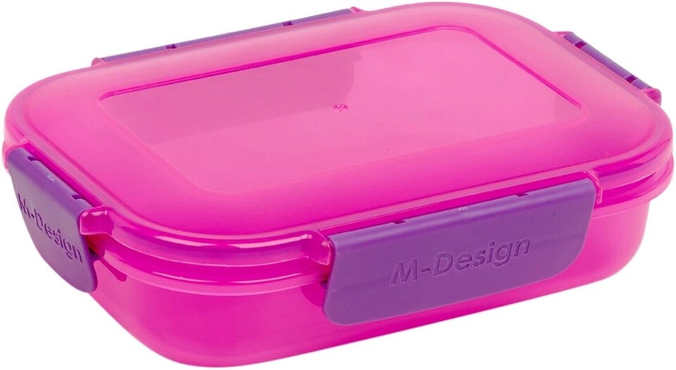 image 1 of Plastic Lunch Box Food Storage Air Tight Rubber Seal Container with Clip Lock 600ml | Pink | 6 Pink & Purple | 600 ml | 6