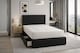 image 2 of Divan Bed Set Headboard and Footboard with Mattress 6ft Superking Black Suede Storage 4 Drawers