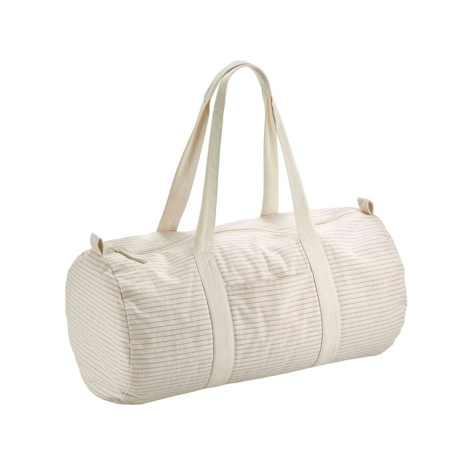 image 1 of Westford Mill Striped Organic Cotton Duffle Bag - Grey - One Size (UTPC6835)