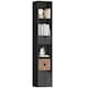 image 1 of HOMCOM 6-Tier Bookcase, Tall Narrow Bookshelf with Drawer, Door, Adjustable Shelf, Modern Display Standing Shelving Unit for Living Room, Home Office, Bedroom, 30 x 24 x 158 cm, Black | Black | Black