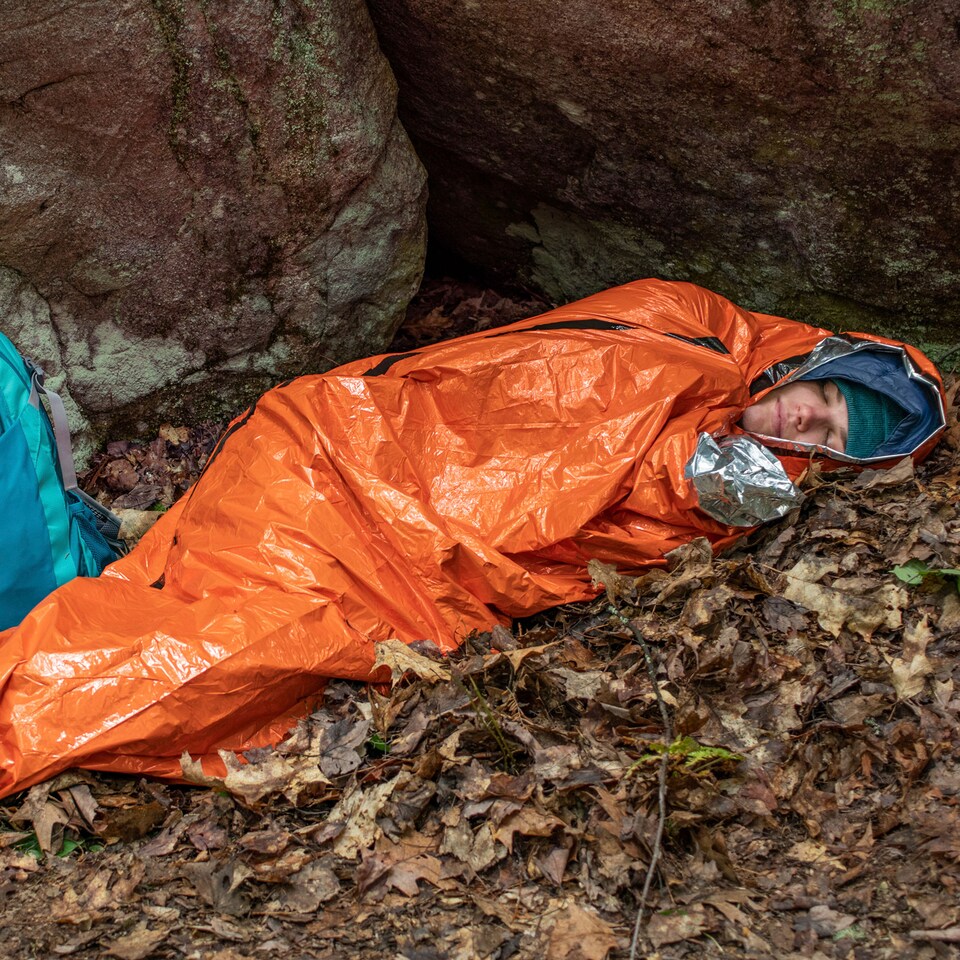 image 1 of Emergency Bivvy with Whistle - Emergency Survival Shelter Sack | Orange | Orange