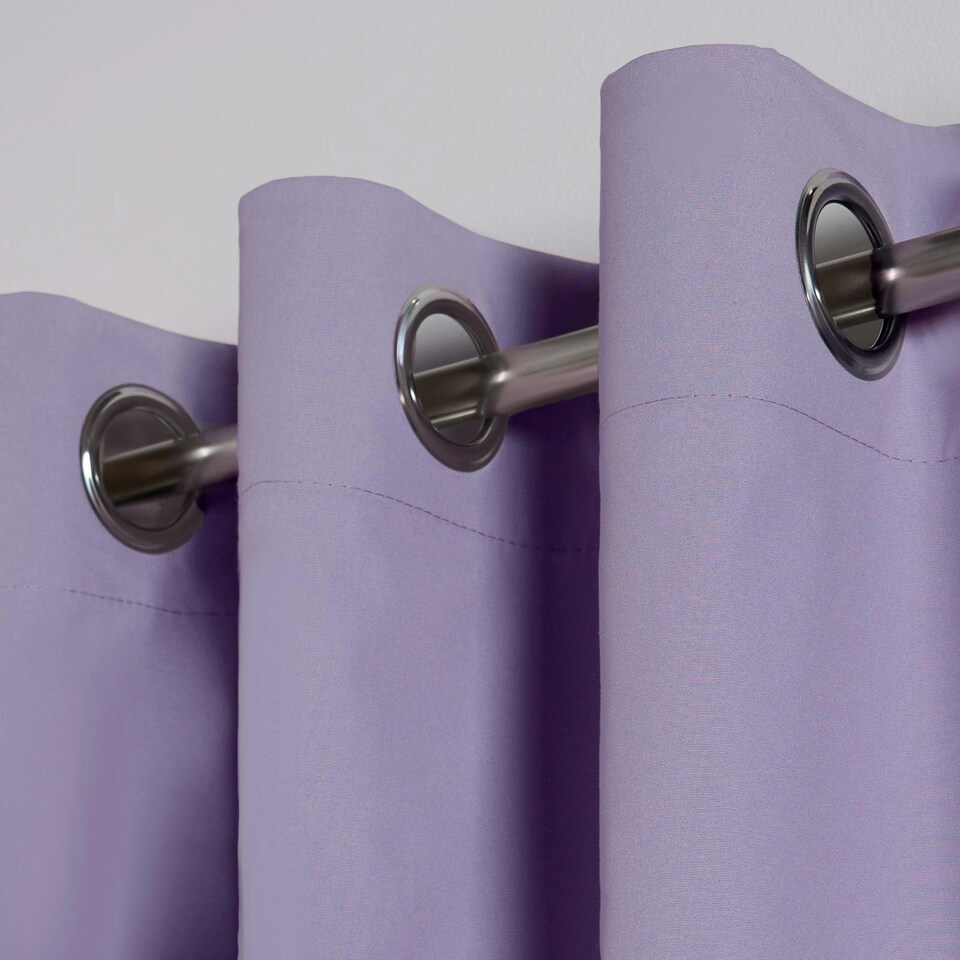 image 1 of OHS Kids Plain Thermal Blackout Eyelet Curtains, 66x54" - Lilac