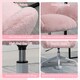 image 5 of HOMCOM Fluffy Leisure Chair Office Chair with Backrest Armrest Wheels Pink