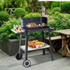 image 2 of Outsunny Charcoal BBQ Grill Trolley Barbecue Patio Outdoor Garden Heating Smoker