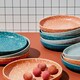 image 4 of Curateology LoHo Set of 4 Stoneware Pasta Bowls 21.5cm - Reactive Glaze Forest Green