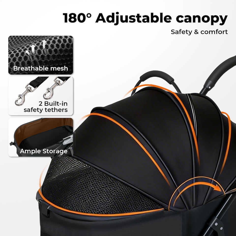image 1 of Skylos Pet Stroller Dog Cat Puppy Pram Pushchair Travel Cart Buggy Carrier