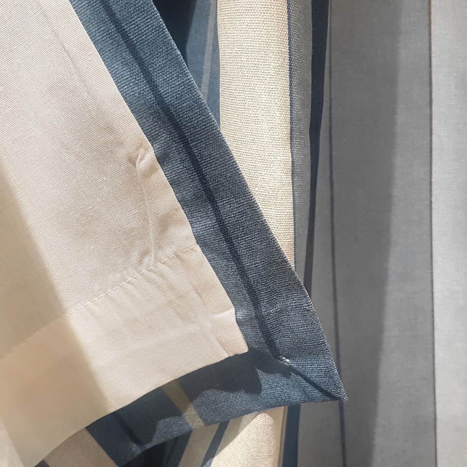 image 1 of Fusion Whitworth Stripe Eyelet Curtains Blue