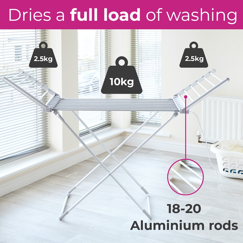 image 1 of Neo Electric Heated Winged Airer Clothes Dryer Rack