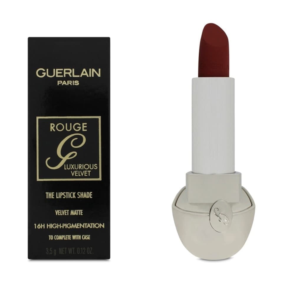 image 1 of Guerlain Rouge G The Lipstick Shade Velvet Matte No.775 Wine Red Pink