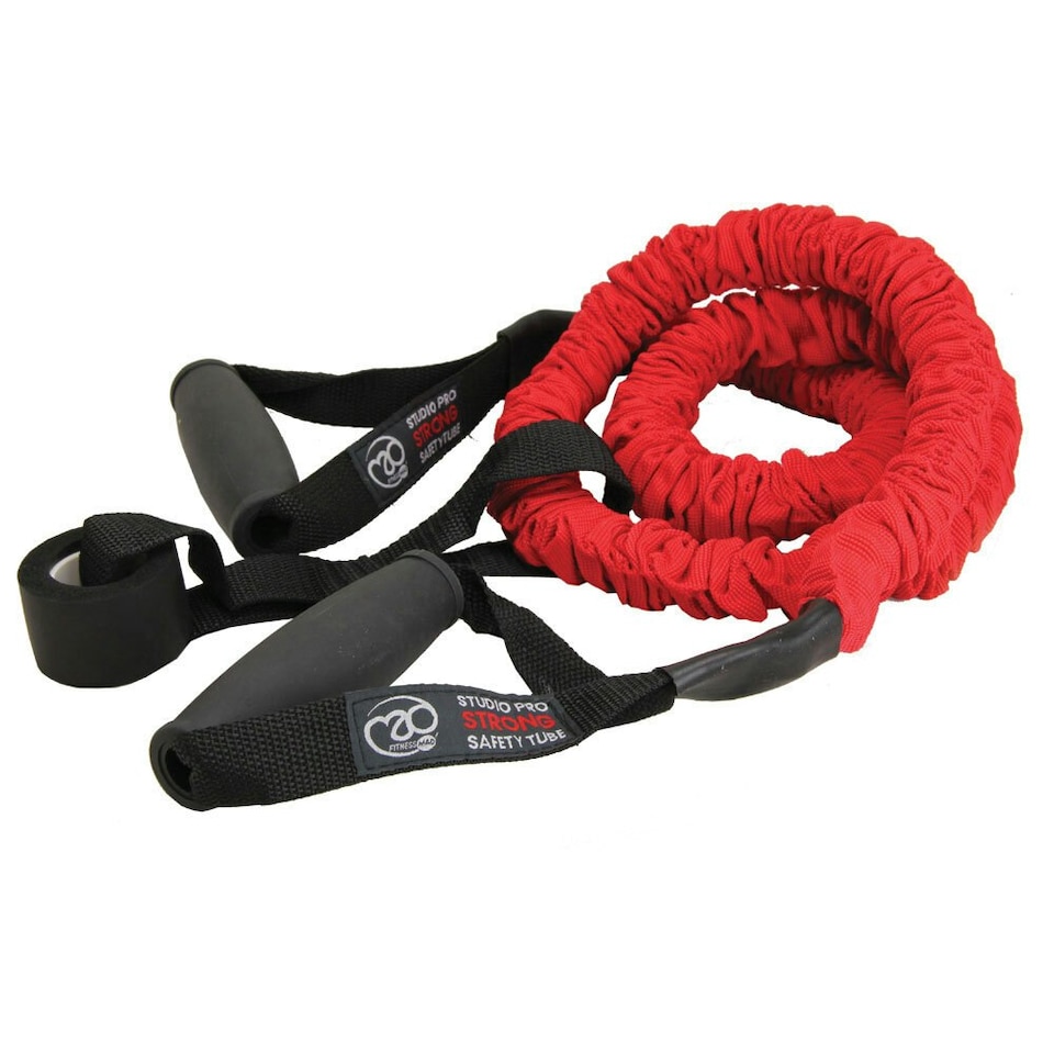 image 1 of Fitness Mad Resistance Band - Black/Red - Strong