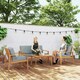 image 2 of Outsunny 4-Piece Wooden Set Cushions Teak