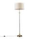 image 1 of ValueLights Traditional Style Antique Brass Sconce Floor Lamp With Beige Shade | Cream