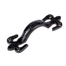 Hammer & Tongs Rustic Fleur De Lis Door Handle - H105mm - Black | Black | Black