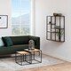 image 4 of Seaford Black Metal Wide Wall Shelf with 3 Additional Oak Shelves