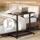 image 5 of COSTWAY Adjustable Height C-Shaped Mobile Standing Desk Brown Brown