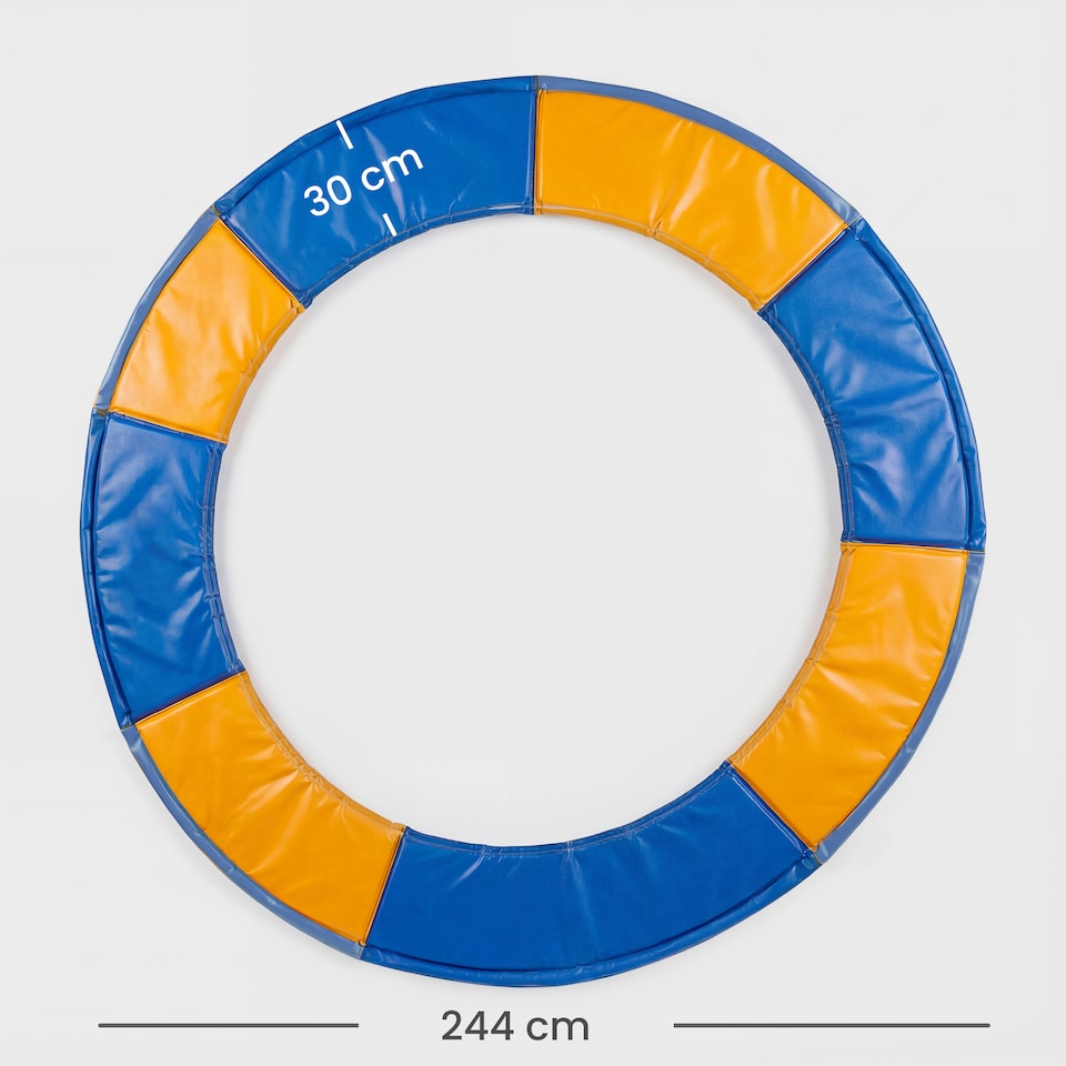image 1 of HOMCOM 8FT Trampoline Spring Cover, Plastic Trampoline Pad, Yellow and Blue | Blue | Yellow and Blue | 244 x 244 x 1.5 cm