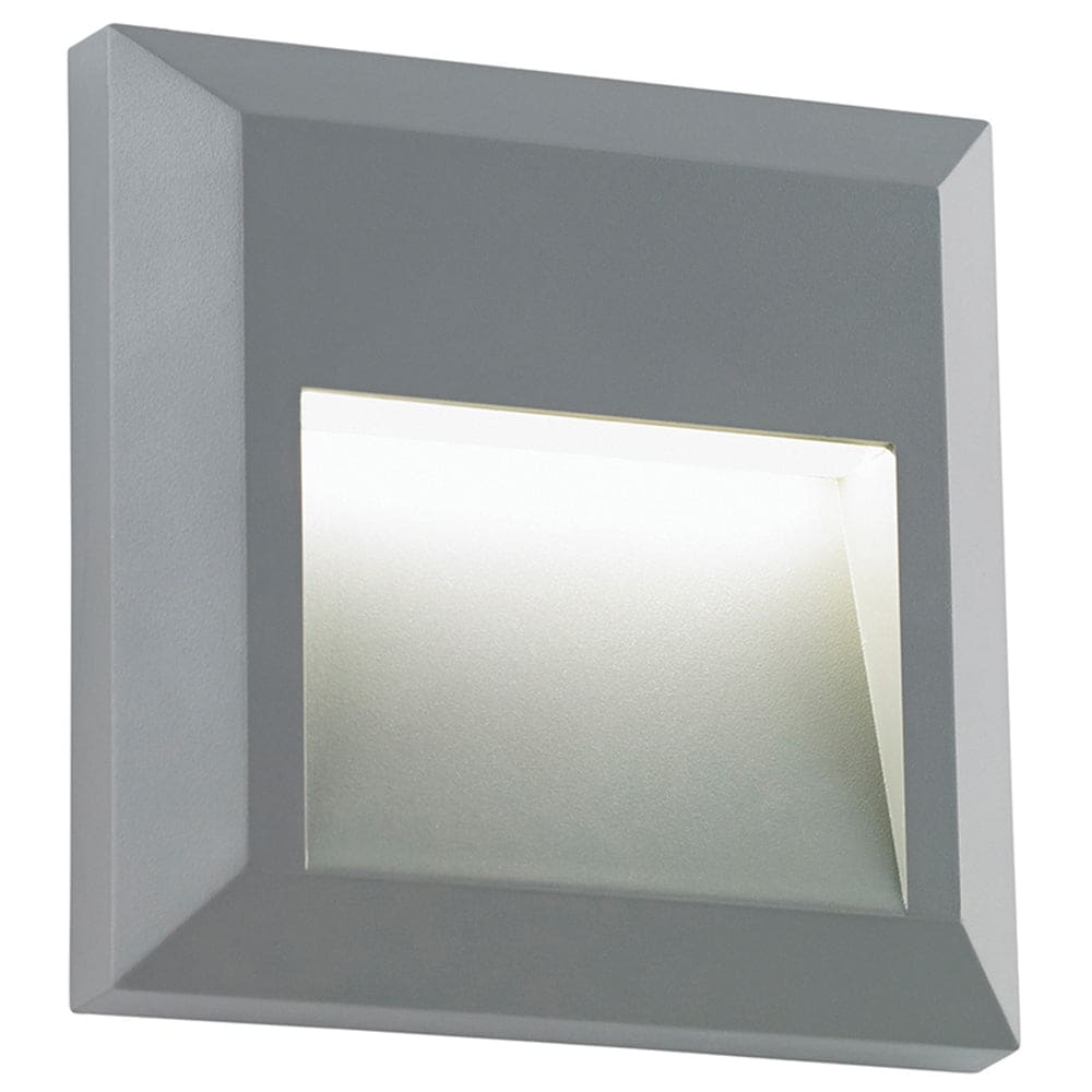 Loops Square IP65 Pathway Guide Light - Indirect 1.1W Warm White LED Gray ABS Plastic