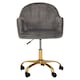 image 3 of Interiors by Premier Brent Grey Velvet And Gold Base Home Office Chair
