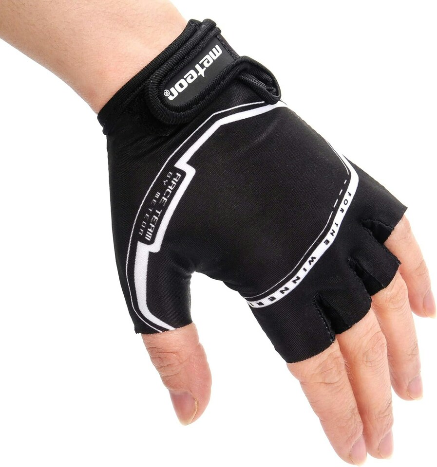 image 1 of Meteor Kids Bike Gloves – Breathable, Non-Slip, Padded for Comfort & Safety | Black | Racing Black | S