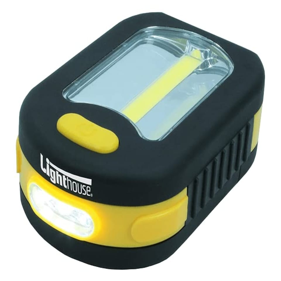 image 1 of Lighthouse Torches L/H200LAMP 3 Function LED Lamp With Magnet and Hook - 200Lm - 3xAAA Batteries Included, Black Or Yellow, 95 x 65 x 35mm