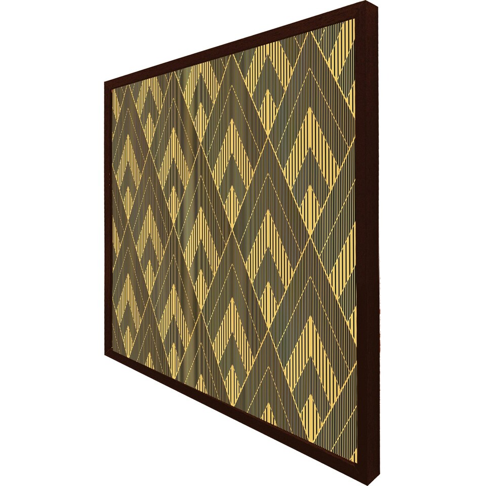 image 1 of Black & gold striped triangles (Picutre Frame) Black | M
