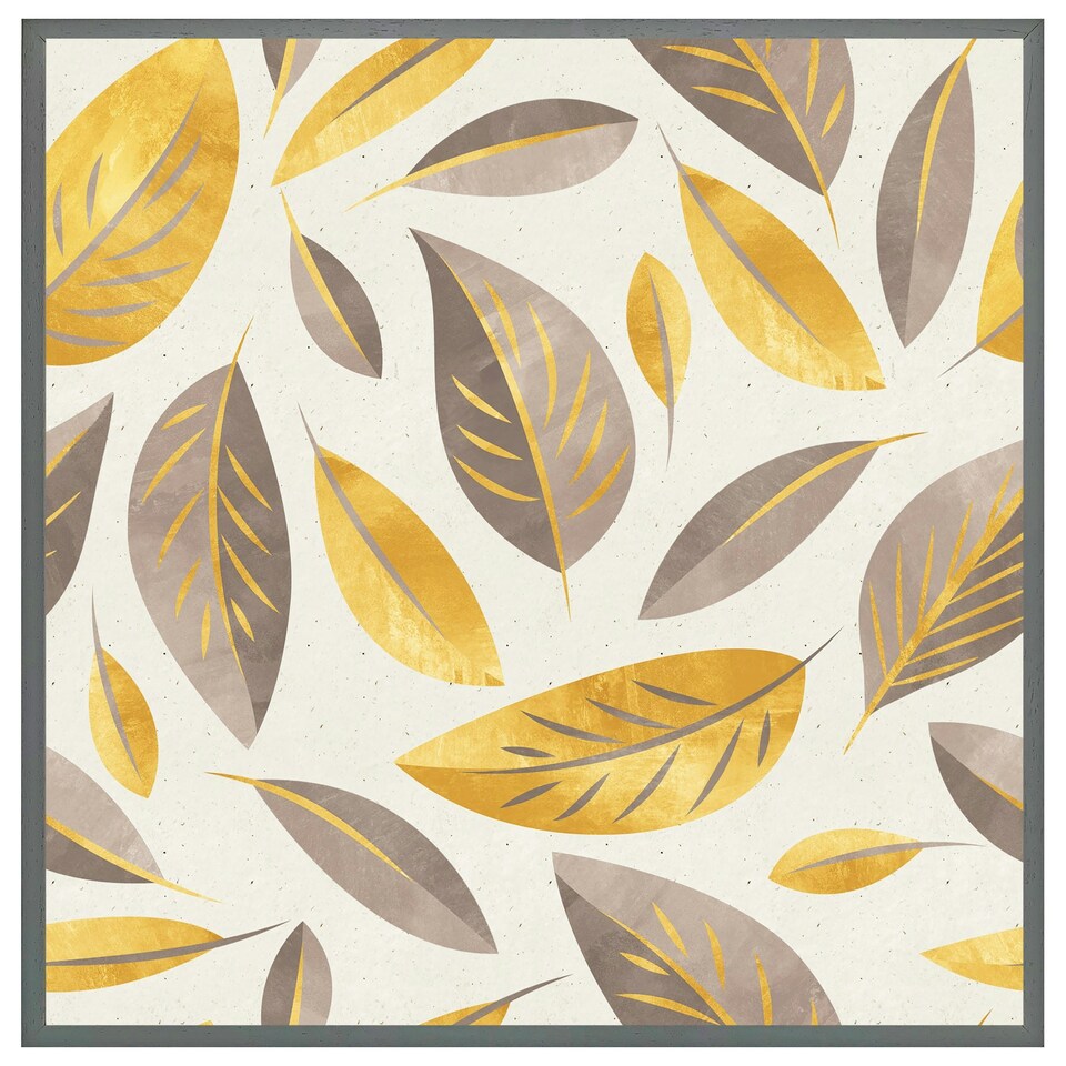 image 1 of Botanical gold and purple leaf (Picture Frame) Brown | S