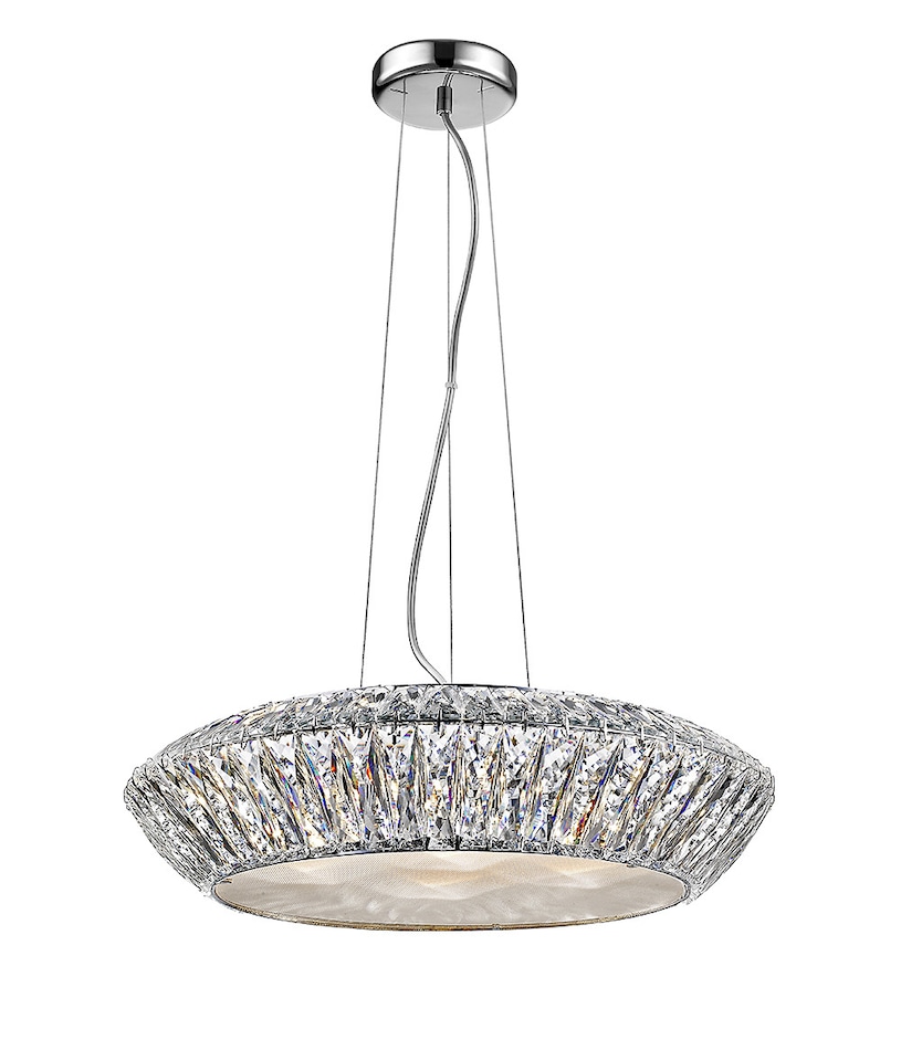 Armel 7 Light LED Crystal Chrome Pendant Ceiling Light
