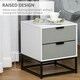 image 4 of HOMCOM Bedside Cabinet with Metal Base and 2 Drawer Storage