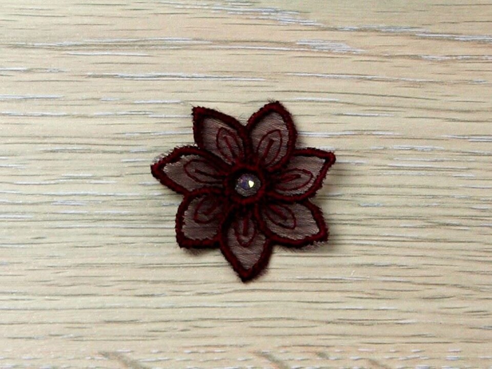 Burgundy Swarovski Crystal Appliques for Dressmaking - each
