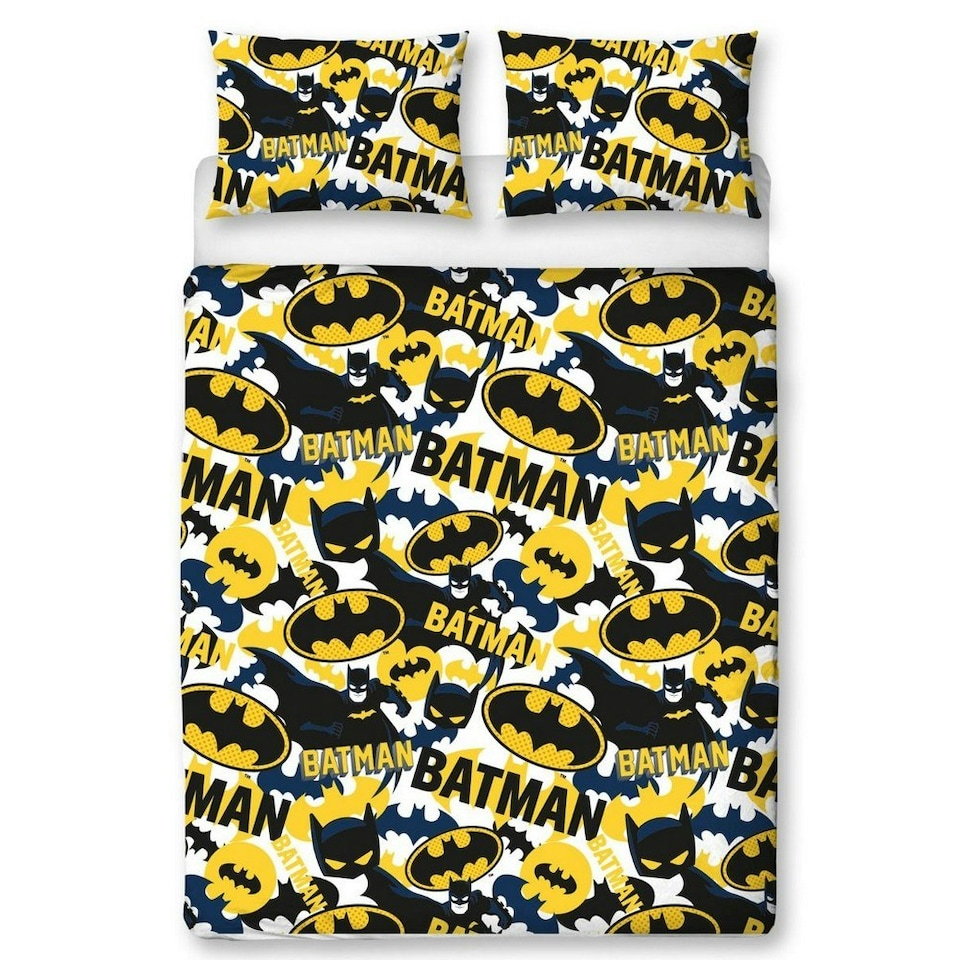 image 1 of Batman Camo Duvet Cover Set - Blue/Yellow/Black - Single Blue | Single