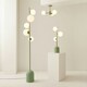 image 6 of ValueLights Marlow Sage Green Opaque Glass Globe 3 Arm Ceiling Light with LED Bulbs