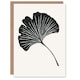 image 1 of Single Ginkgo Leaf Bold On White Him Her Birthday Card