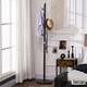 image 2 of HOMCOM Coat Rack, Freestanding Coat Stand with 6 Hooks and Bamboo Frame for Entryway, Hallway, Bedroom, Living Room, Walnut