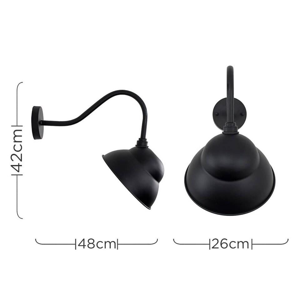image 1 of ValueLights Porter Pair of Black IP23 Outdoor Wall Lantern | Black