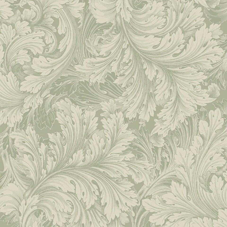 image 1 of Grandeco Rossetti Leaves Wallpaper - Green - One Size Green